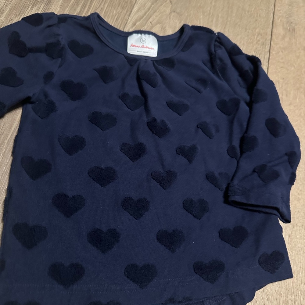 Hanna Andersson Dimensional Heart Pattern Kids Top